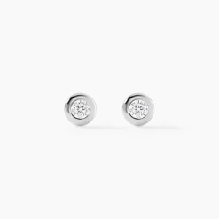 Histoire d'Or Boucles D'oreilles Puces Argent Blanc Laureano Oxydes De Zirconium