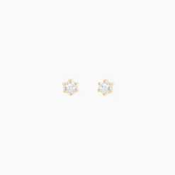 Histoire d'Or Boucles D'oreilles Puces Aconit Or Jaune Oxyde