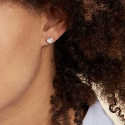 Hot Histoire d'Or Boucles D'oreilles Puces Argent Blanc Schull Oxydes De Zirconium