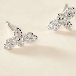 Histoire d'Or Boucles D'oreilles Puces Argent Blanc Bee Good Oxyde De Zirconium* Boucles D'Oreilles|Boucles D'Oreilles Fantaisie