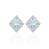 Histoire d'Or Boucles D'oreilles Puces Amance Or Blanc Topaze Et Oxyde De Zirconium* Boucles D'Oreilles|Clous D'Oreilles