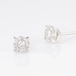Online Histoire d'Or Boucles D'oreilles Puces Artemis Or Blanc Diamant