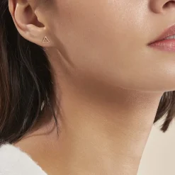 Discount Histoire d'Or Boucles D'oreilles Puces Anne-berengere Triangle Or Jaune