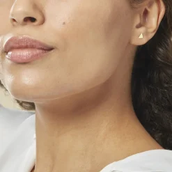 Online Histoire d'Or Boucles D'oreilles Puces Anne-berengere Triangle Or Jaune