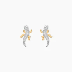Outlet Histoire d'Or Boucles D'oreilles Puces Azzedine Salamandre Or Bicolore
