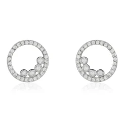 Outlet Histoire d'Or Boucles D'oreilles Puces Argent Blanc Ursine Oxydes De Zirconium
