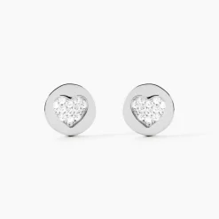 New Histoire d'Or Boucles D'oreilles Puces Argent Blanc Chaker Oxydes De Zirconium