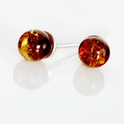 Histoire d'Or Boucles D'oreilles Puces Brunhild Argent Blanc Ambre