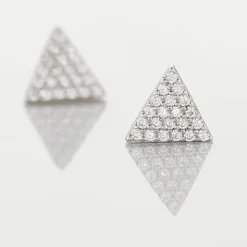 Online Histoire d'Or Boucles D'oreilles Puces Brendana Argent Blanc Oxyde De Zirconium