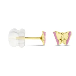 Hot Histoire d'Or Boucles D'oreilles Puces Bartholomée Papillon Or Jaune