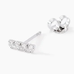 Histoire d'Or Boucles D'oreilles Puces Blitalia Or Blanc Diamant Synthétique* Boucles D'Oreilles|Clous D'Oreilles