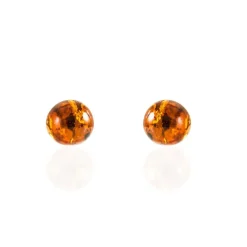 Discount Histoire d'Or Boucles D'oreilles Puces Brunhild Argent Blanc Ambre