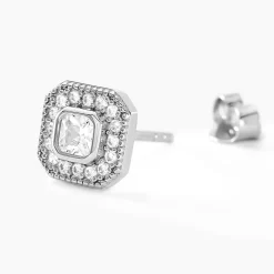 Discount Histoire d'Or Boucles D'oreilles Puces Baroque Party Argent Blanc Oxyde De Zirconium