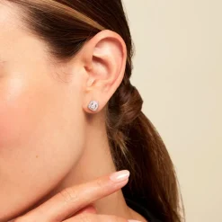 Discount Histoire d'Or Boucles D'oreilles Puces Baroque Party Argent Blanc Oxyde De Zirconium