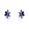 Histoire d'Or Boucles D'oreilles Puces Bouquet Or Blanc Saphir Et Diamant* Boucles D'Oreilles|Clous D'Oreilles