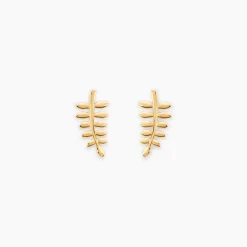 Histoire d'Or Boucles D'oreilles Puces Bartolomea Feuilles Or Jaune
