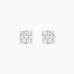 Sale Histoire d'Or Boucles D'oreilles Puces Charlene Or Blanc Diamant Synthetique or blanc diamant synthétique blanc