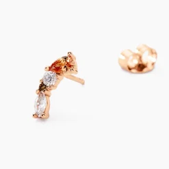 Online Histoire d'Or Boucles D'oreilles Puces Camelia Argent Rose Oxyde