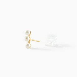 Hot Histoire d'Or Boucles D'oreilles Puces Caitlyn Or Jaune Perle De Culture