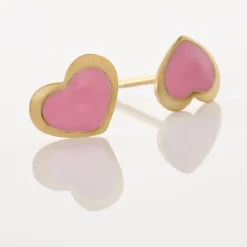 Online Histoire d'Or Boucles D'oreilles Puces Coeurs Or Jaune