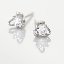 Outlet Histoire d'Or Boucles D'oreilles Puces Charlyne Argent Blanc Oxyde De Zirconium