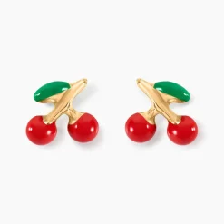 Sale Histoire d'Or Boucles D'oreilles Puces Cherry Cerise Or Jaune