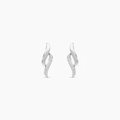Sale Histoire d'Or Boucles D'oreilles Puces Callum Or Blanc Diamant