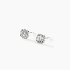 Histoire d'Or Boucles D'oreilles Puces Collection 1986 Or Blanc Diamant* Boucles D'Oreilles|Clous D'Oreilles