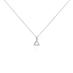 Clearance Histoire d'Or Boucles D'oreilles Puces Cubik Argent Blanc