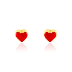 Sale Histoire d'Or Boucles D'oreilles Puces Coralie Coeur Or Jaune