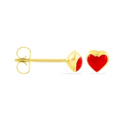 Sale Histoire d'Or Boucles D'oreilles Puces Coralie Coeur Or Jaune