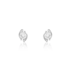 Online Histoire d'Or Boucles D'oreilles Puces Couteau Argent Blanc Oxyde De Zirconium