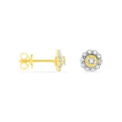 Best Histoire d'Or Boucles D'oreilles Puces Charletta Or Jaune Diamant