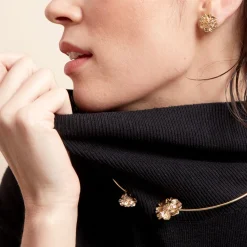 Histoire d'Or Boucles D'oreilles Puces Dyonis Acier Jaune* Boucles D'Oreilles|Boucles D'Oreilles Fantaisie