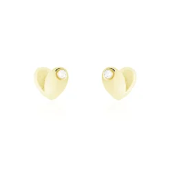 Histoire d'Or Boucles D'oreilles Puces Daria Coeur Plein Or Jaune Oxyde De Zirconium* Boucles D'Oreilles|Clous D'Oreilles