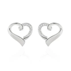 New Histoire d'Or Boucles D'oreilles Puces Daviane Argent Blanc Oxyde De Zirconium