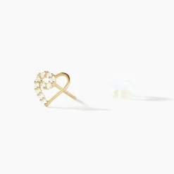Discount Histoire d'Or Boucles D'oreilles Puces Daria C艙ur De Zirconium or jaune oxyde