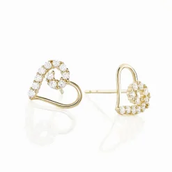 Discount Histoire d'Or Boucles D'oreilles Puces Daria C艙ur De Zirconium or jaune oxyde