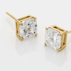 Sale Histoire d'Or Boucles D'oreilles Puces Doreen Carre Or Jaune Oxyde De Zirconium