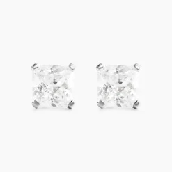 Histoire d'Or Boucles D'oreilles Puces Doreen Carre Or Blanc Oxyde De Zirconium* Boucles D'Oreilles|Clous D'Oreilles