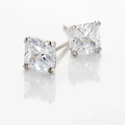 Histoire d'Or Boucles D'oreilles Puces Doreen Carre Or Blanc Oxyde De Zirconium* Boucles D'Oreilles|Clous D'Oreilles