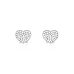 New Histoire d'Or Boucles D'oreilles Puces Darwin Argent Blanc Oxyde