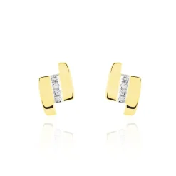 Hot Histoire d'Or Boucles D'oreilles Puces Dolene Or Jaune Diamant