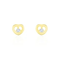 Histoire d'Or Boucles D'oreilles Puces Daria C艙ur Or Jaune Oxyde De Zirconium* Boucles D'Oreilles|Clous D'Oreilles
