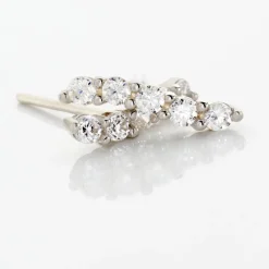 Clearance Histoire d'Or Boucles D'oreilles Puces Dahina Or Blanc Oxyde De Zirconium