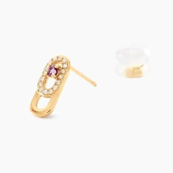 Histoire d'Or Boucles D'oreilles Puces Deonne Or Jaune Améthyste Oxyde De Zirconium* Boucles D'Oreilles|Clous D'Oreilles