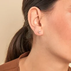 Online Histoire d'Or Boucles D'oreilles Puces Daria C艙ur 6 Or Jaune Oxyde