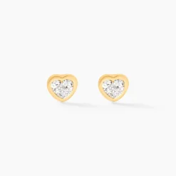 Histoire d'Or Boucles D'oreilles Puces Daria C艙ur 0 Or Jaune Strass* Boucles D'Oreilles|Clous D'Oreilles
