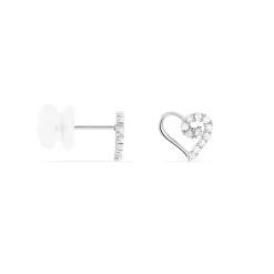 Sale Histoire d'Or Boucles D'oreilles Puces Daria C艙ur De Zirconium or blanc oxyde