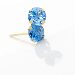 Histoire d'Or Boucles D'oreilles Puces daria Serti Griffe 3 Or Jaune Oxyde